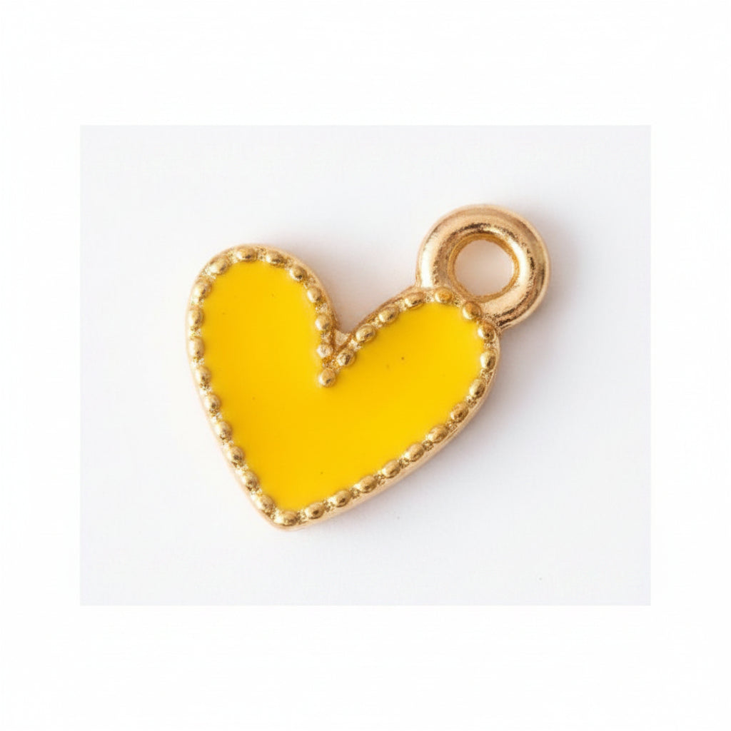 Cœur Émaillé Jaune