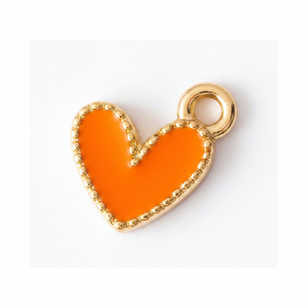 Cœur Émaillé Orange