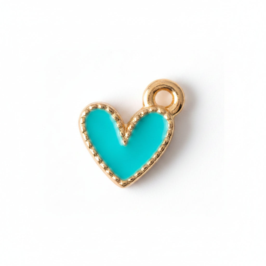 Cœur Émaillé Turquoise