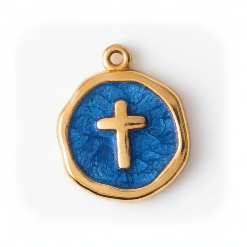 Croix Émaillée Bleue