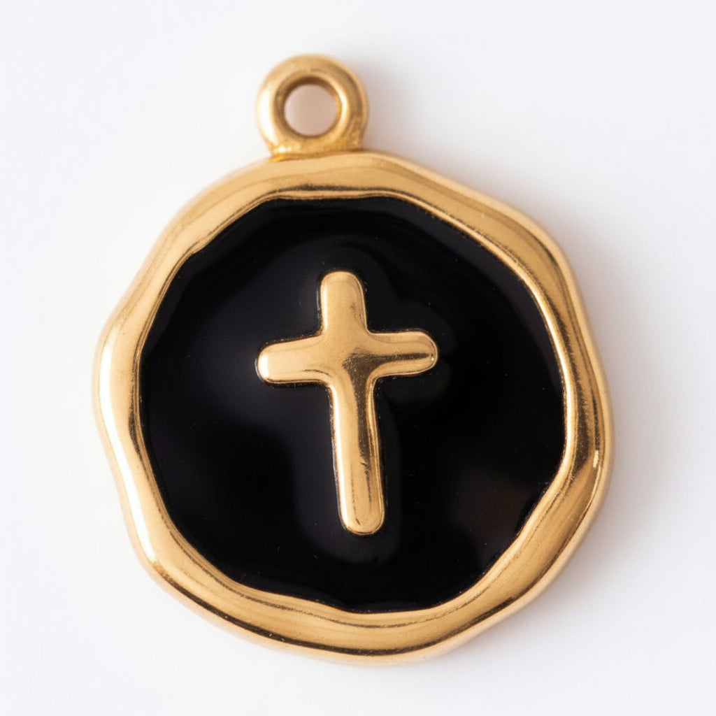 Croix Émaillée Noire